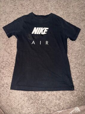 Nike Kids Black Tee with White 'NIKE AIR' Logo